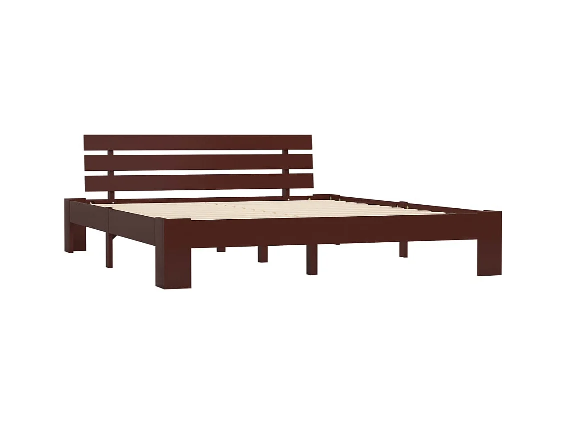 Bedframe zonder matras donkerbruin 180x200 cm massief grenen