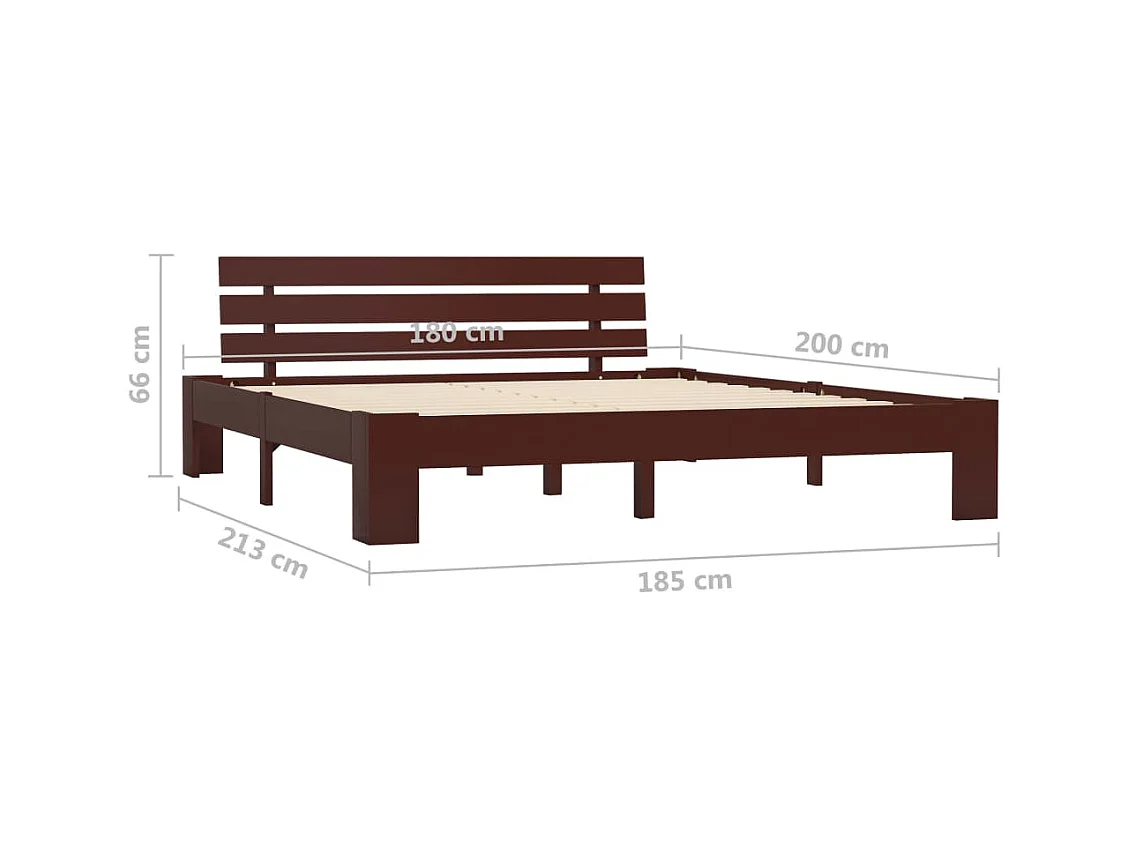 Bedframe zonder matras donkerbruin 180x200 cm massief grenen