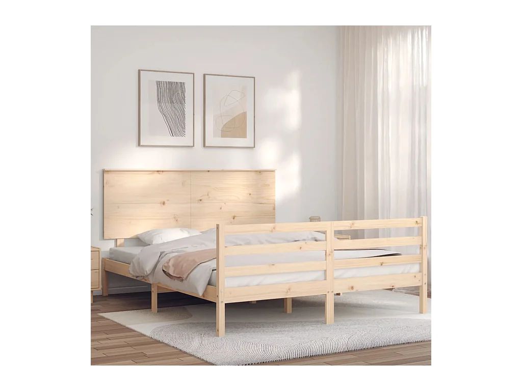 Massivholzbettrahmen ohne Matratze