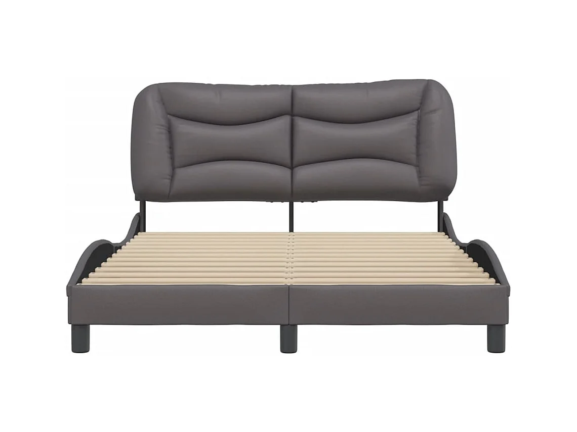 Cadre de lit sans matelas gris 140x200 cm similicuir