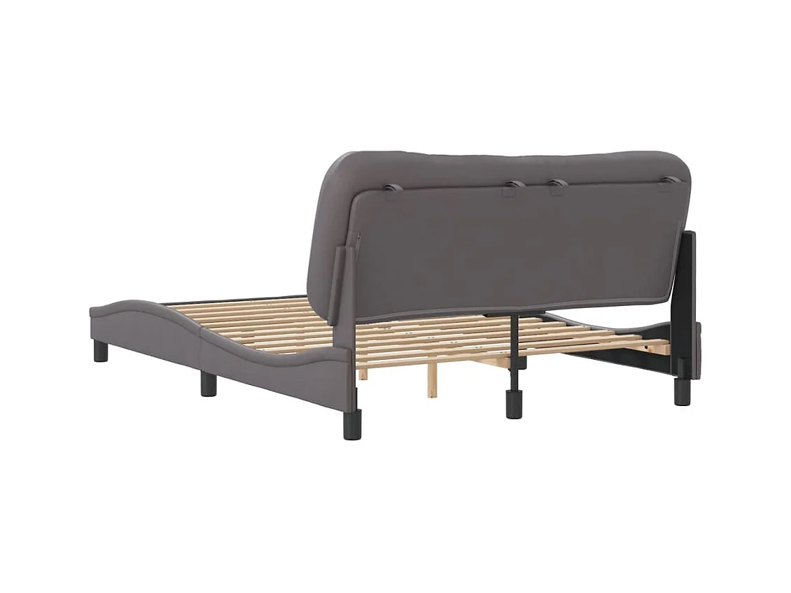 Cadre de lit sans matelas gris 140x200 cm similicuir