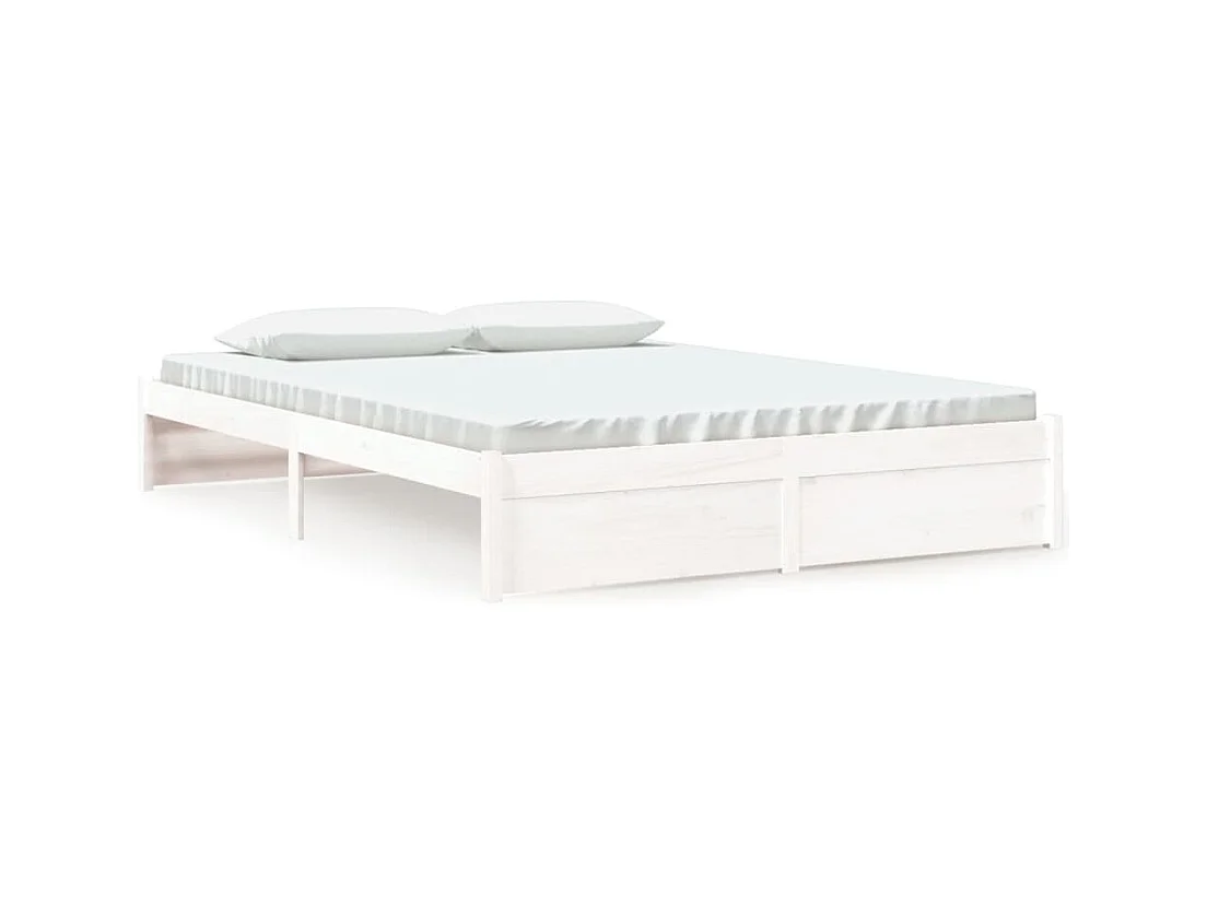 Bedframe zonder matras wit massief hout 160x200 cm