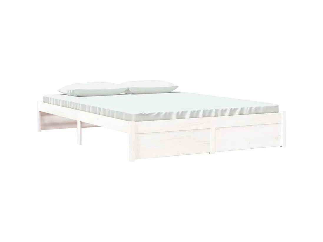 Bedframe zonder matras wit massief hout 160x200 cm