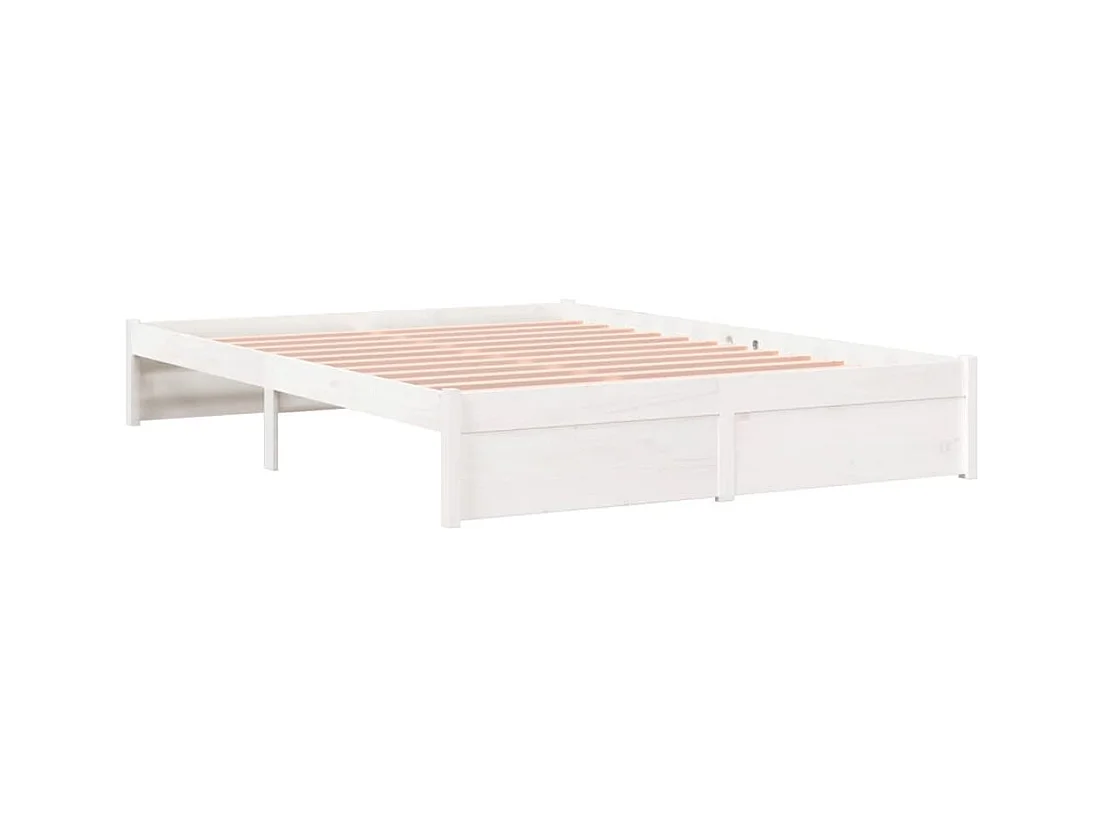 Bedframe zonder matras wit massief hout 160x200 cm