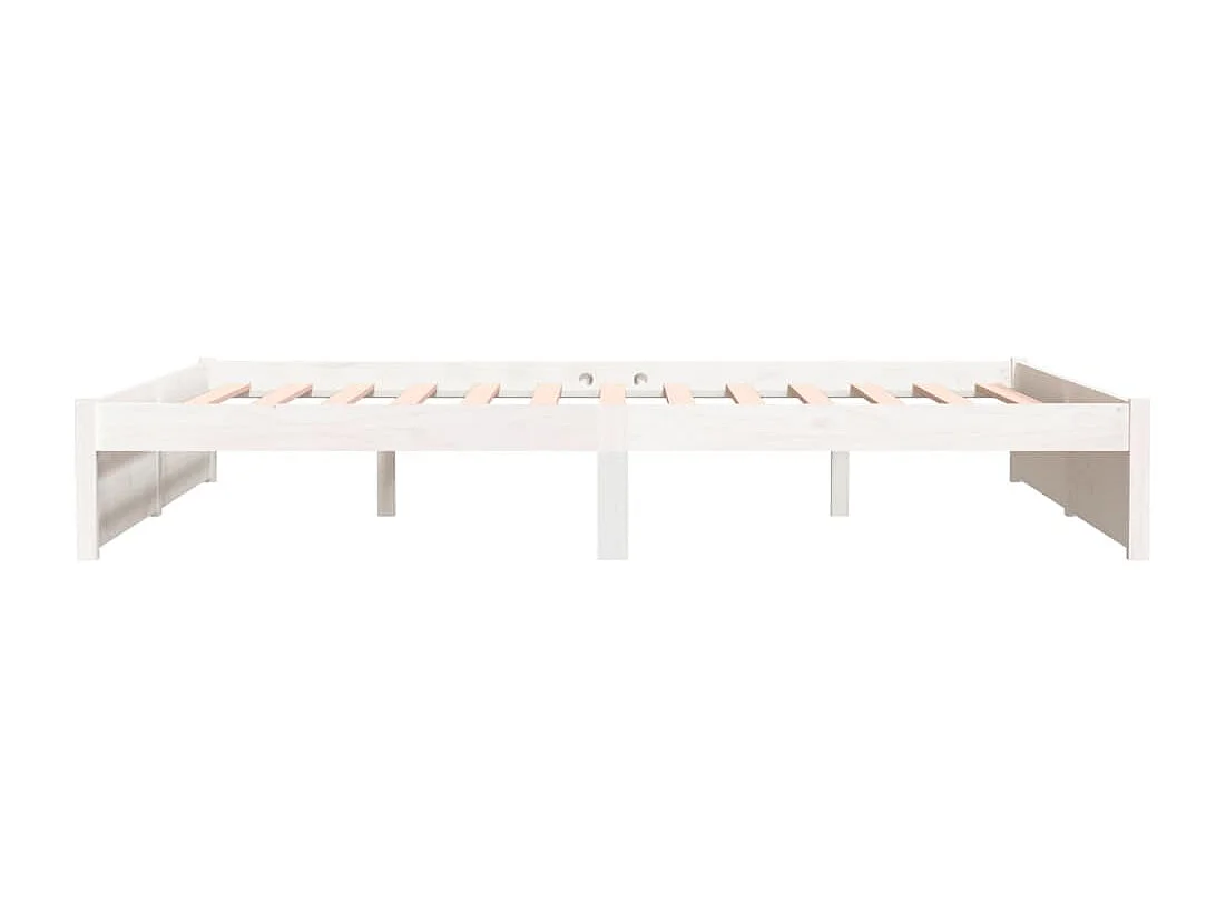 Cadre de lit sans matelas blanc bois massif 160x200 cm