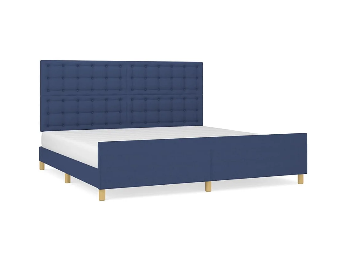 Bedframe zonder matras blauw 200x200 cm stof