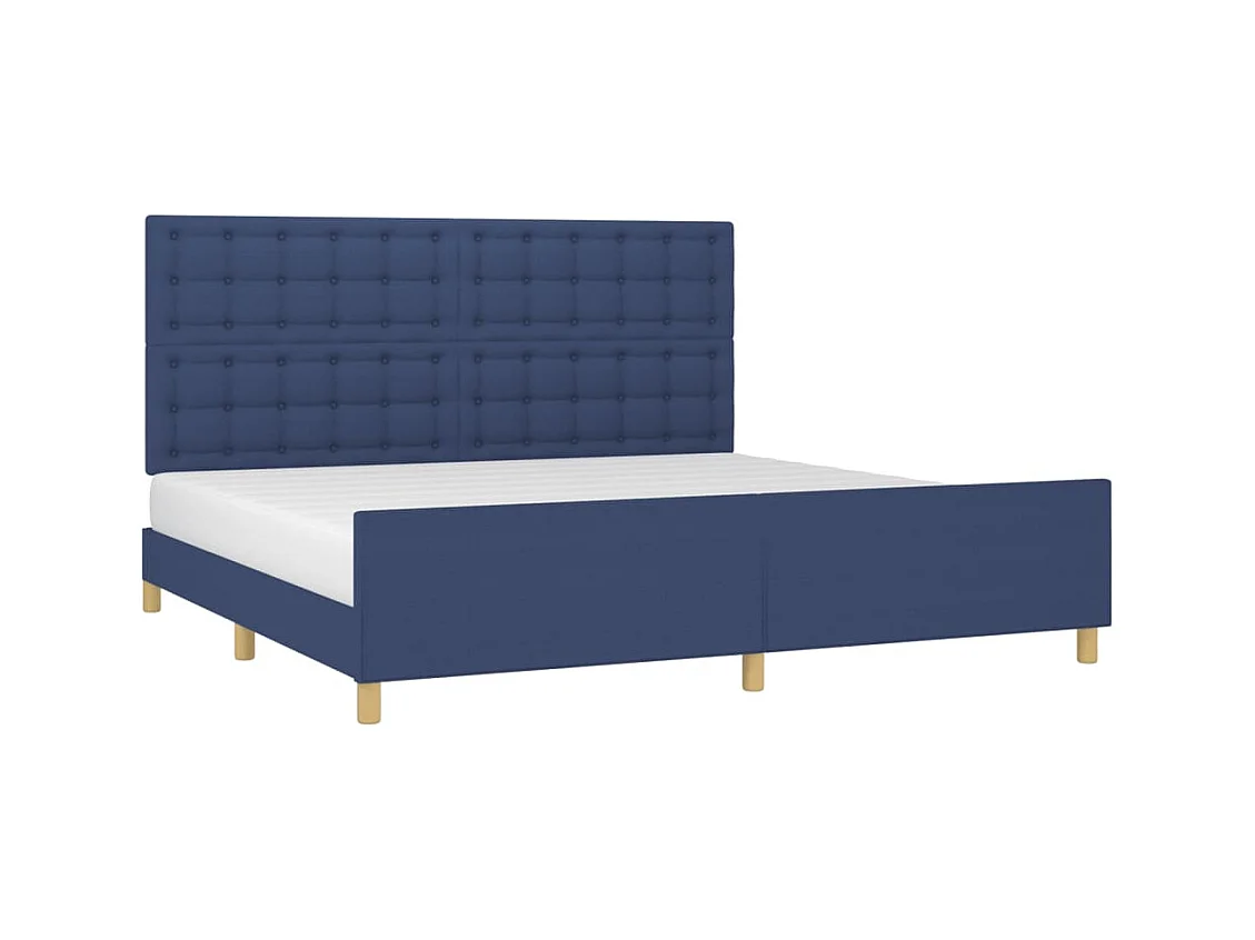 Bedframe zonder matras blauw 200x200 cm stof