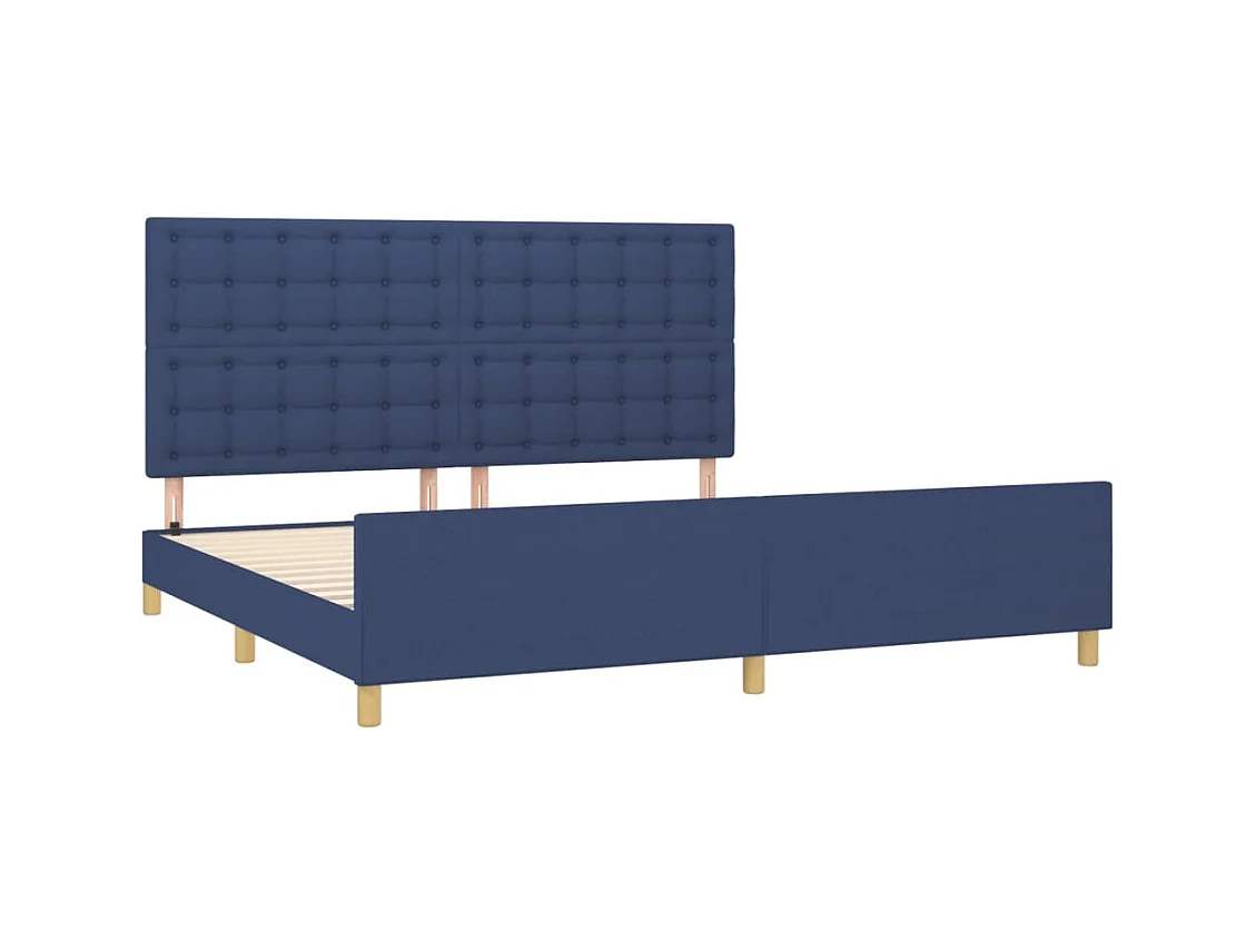 Bedframe zonder matras blauw 200x200 cm stof