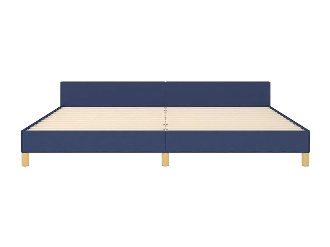 Cadre de lit sans matelas bleu 200x200 cm tissu