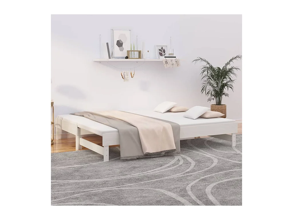 Schuifbed zonder matras wit 2x(90x200) cm