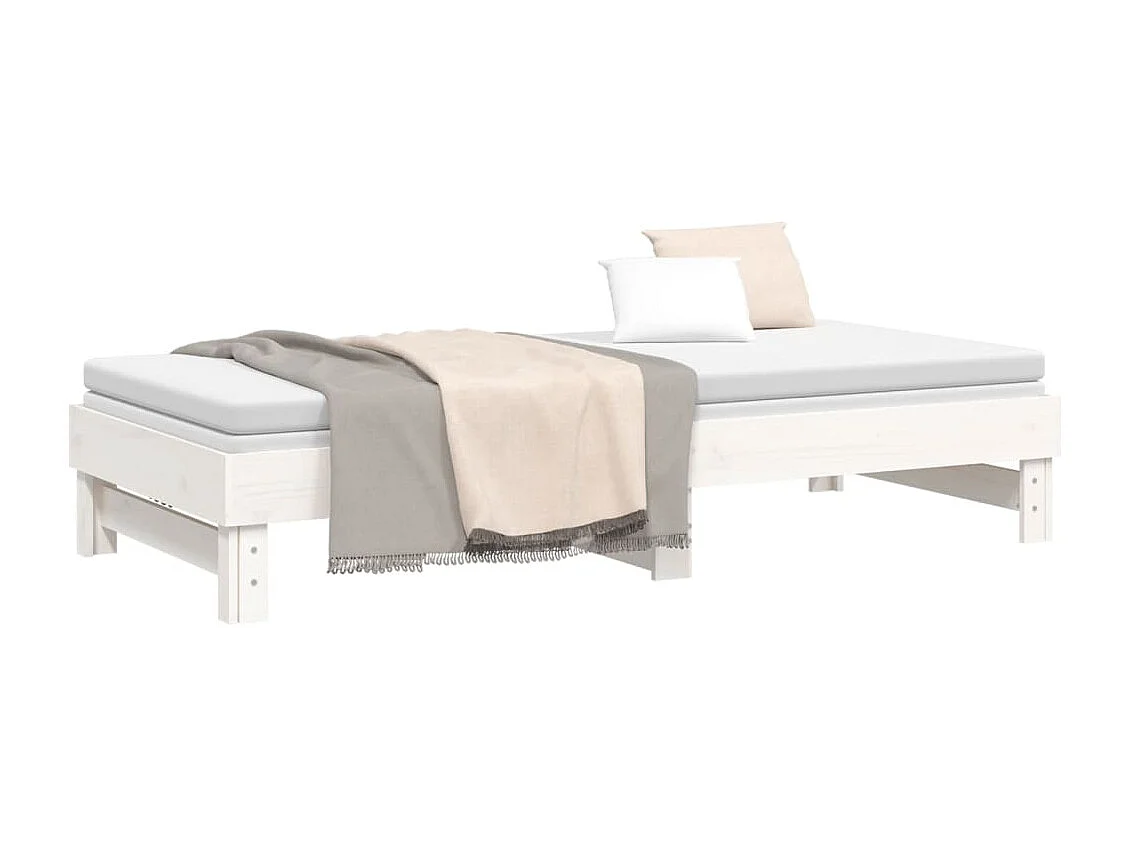 Schuifbed zonder matras wit 2x(90x200) cm
