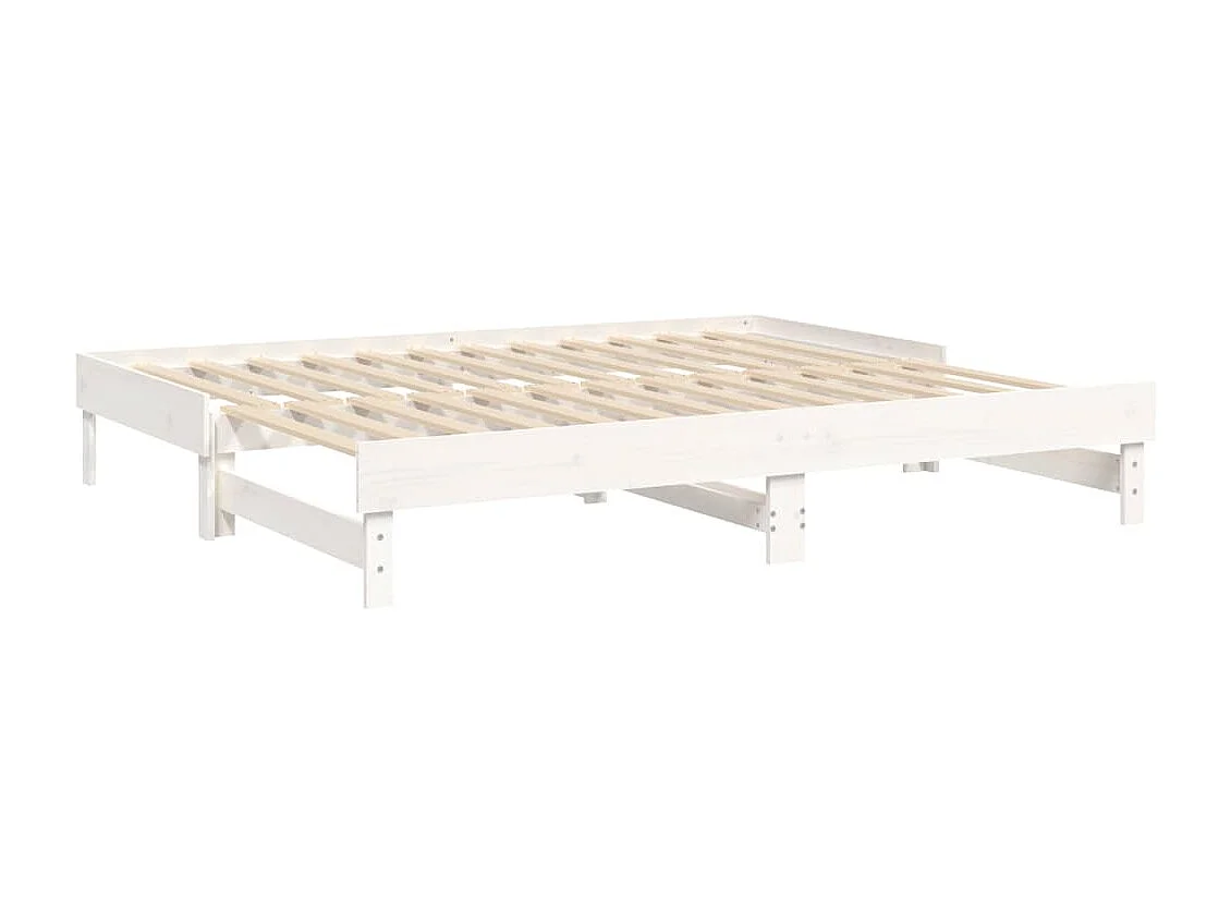 Schuifbed zonder matras wit 2x(90x200) cm
