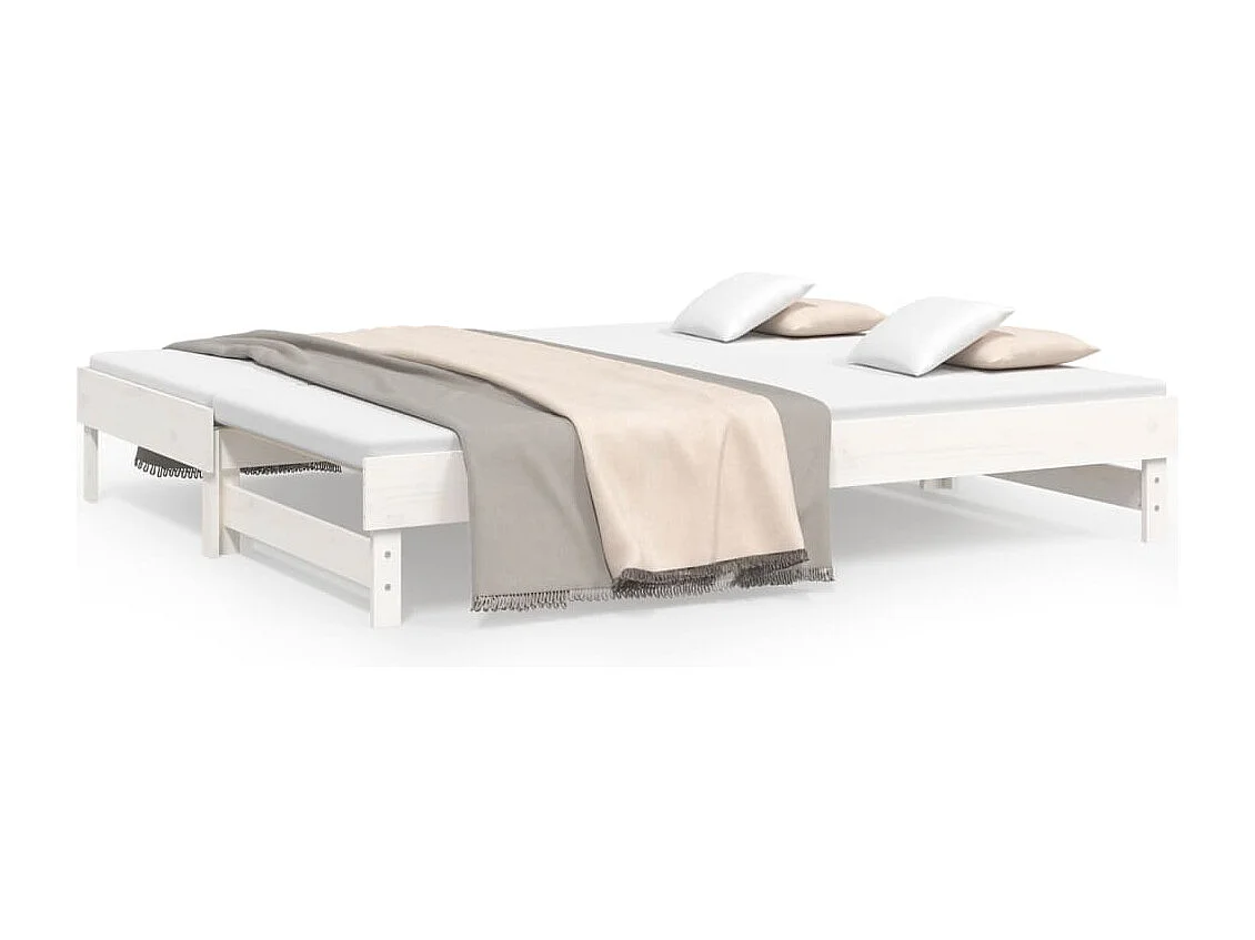 Lit coulissant sans matelas blanc 2x(90x200) cm