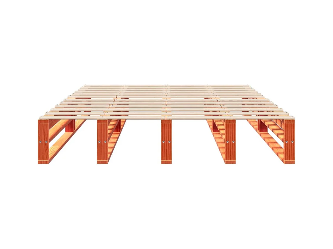 Bedframe zonder matras bruin gewaxt 120x190cm massief grenenhout