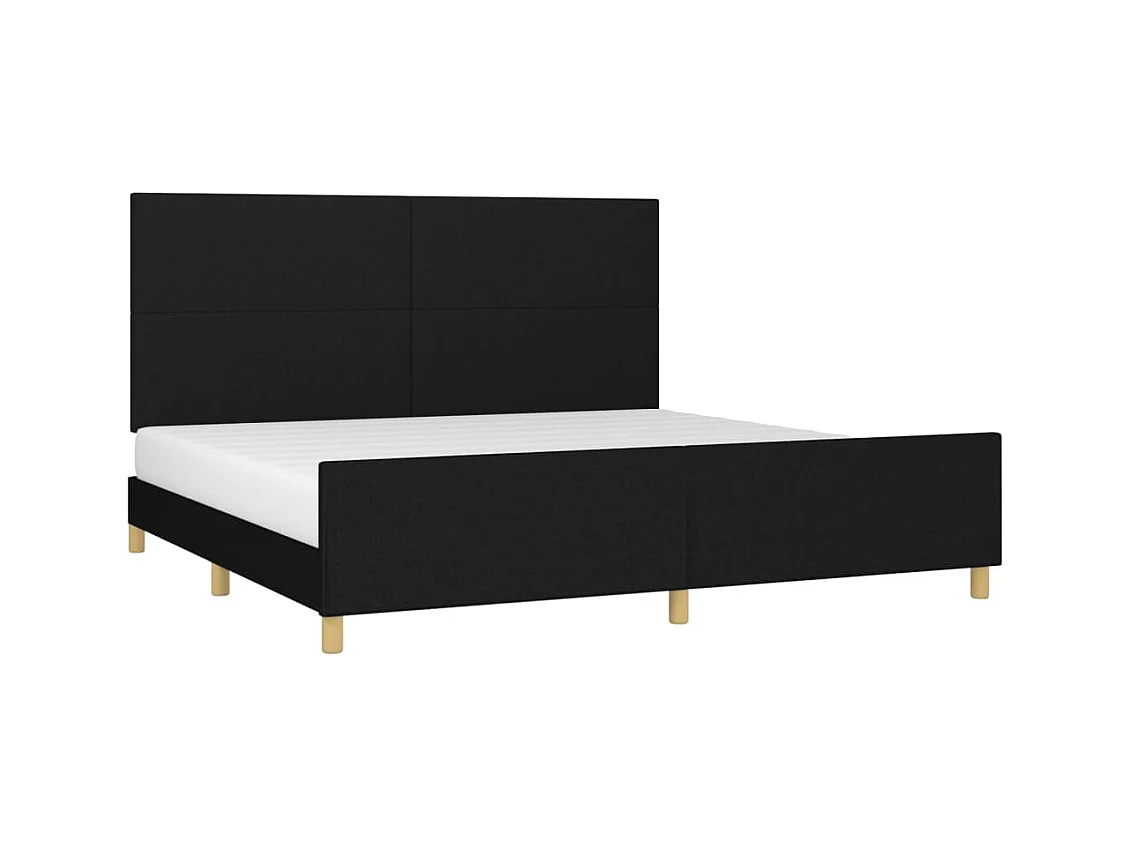 Struttura letto senza materasso tessuto nero 200x200 cm