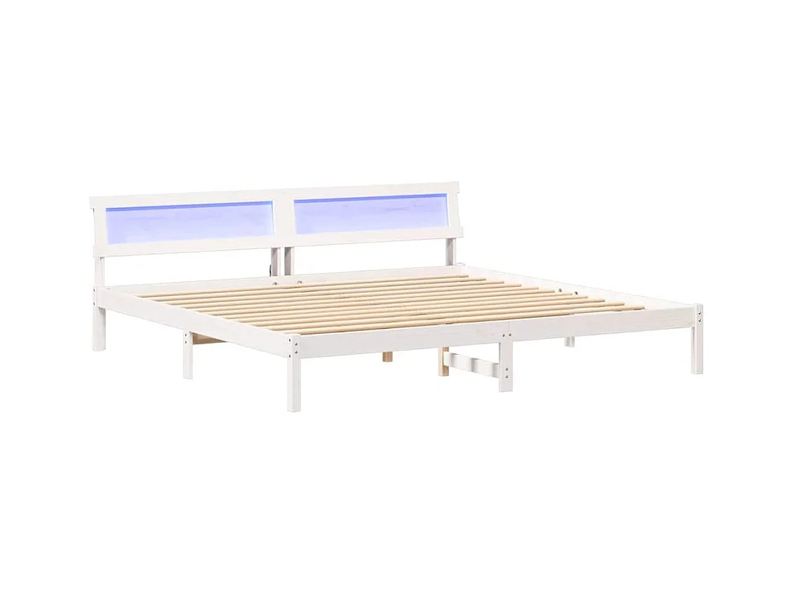 Wit bedframe 180 x 200 cm Massief grenenhout