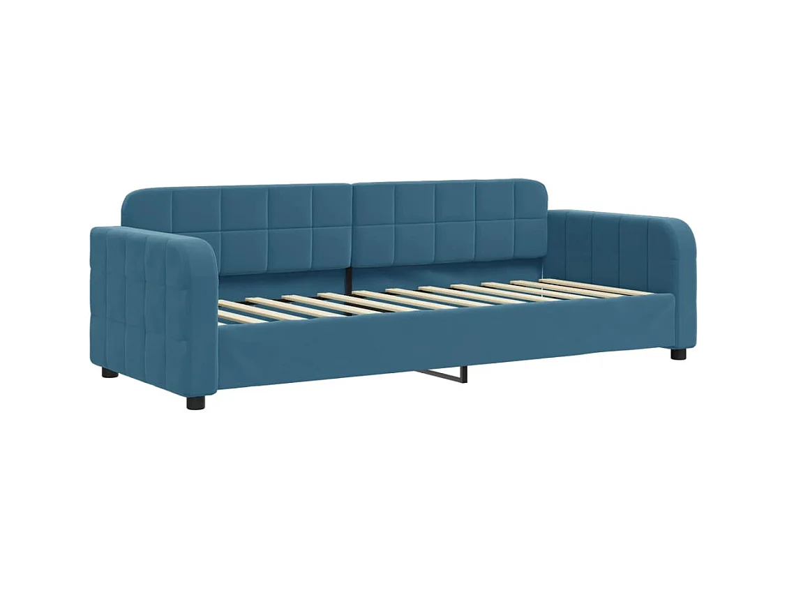Divano letto senza materasso blu 80x200 cm velluto
