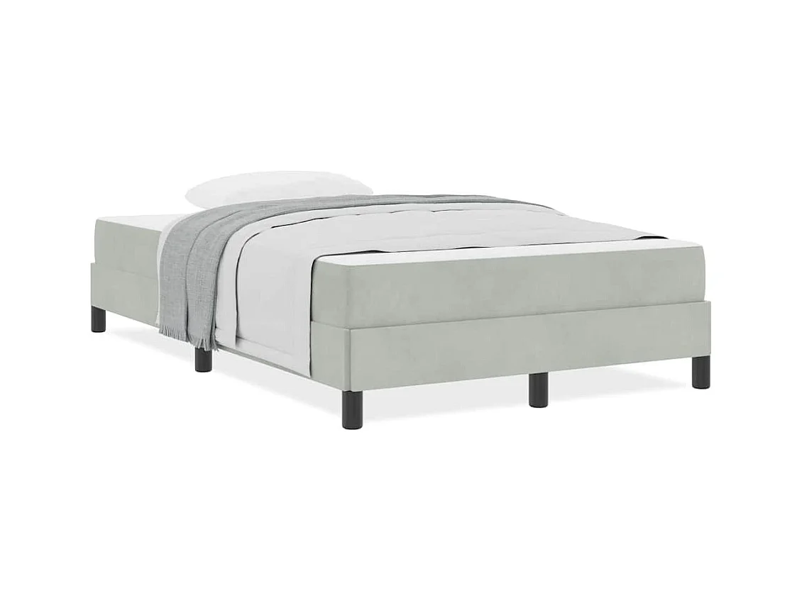 Boxspringbed met matras Lichtgrijs 120 x 200 cm Fluweel
