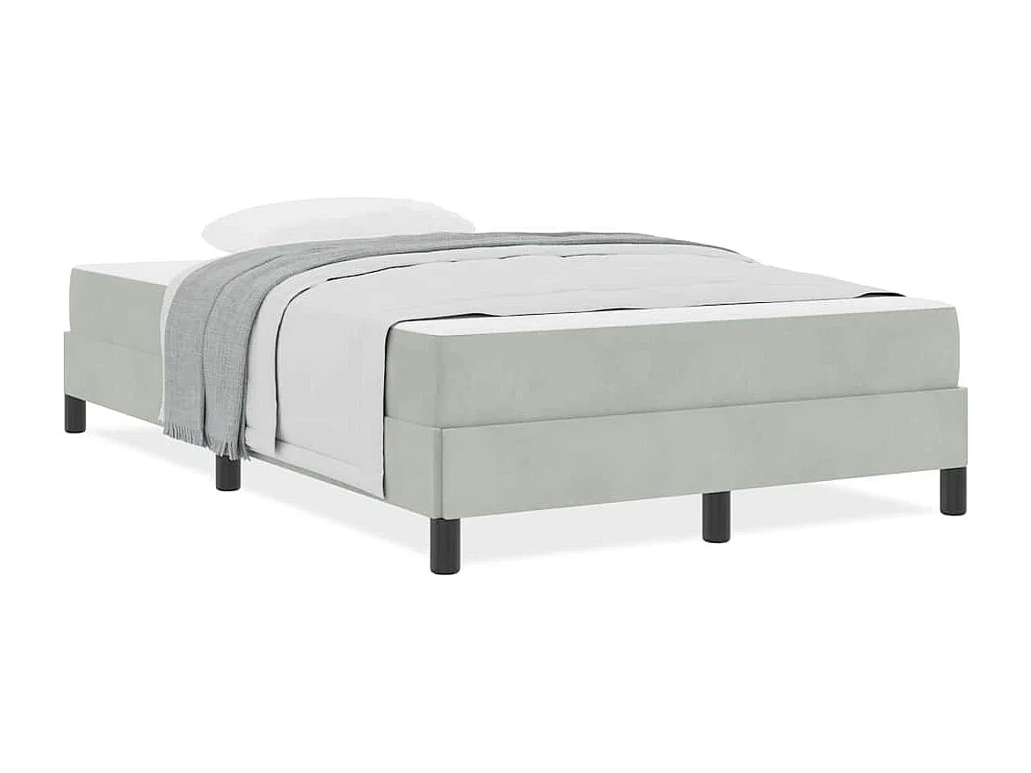 Lit boxspring avec matelas Gris clair 120 x 200 cm Velours