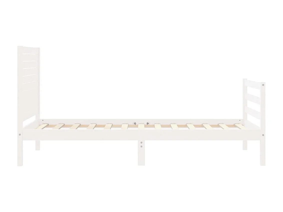 Cadre de lit sans matelas blanc bois massif