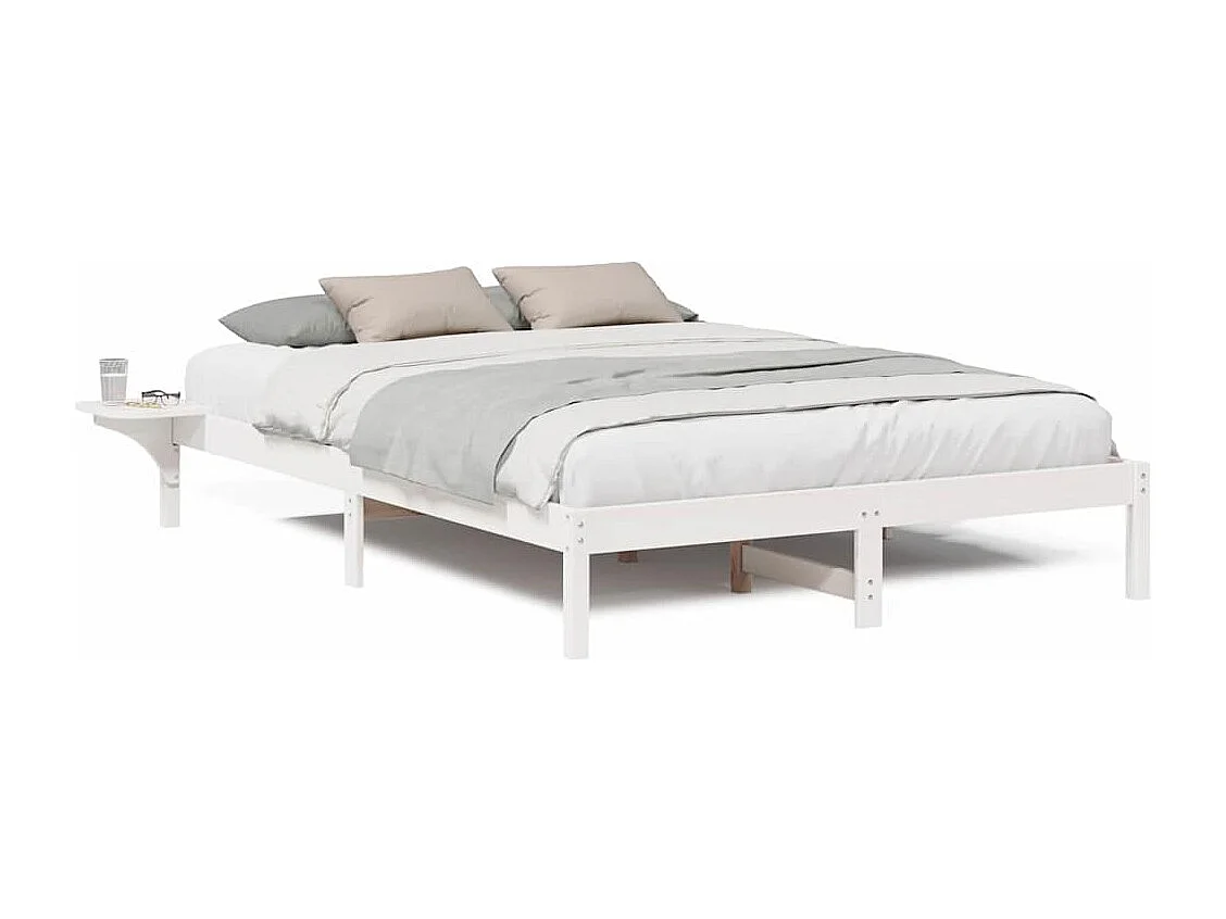 Estructura de cama con mesitas de noche Blanco 160 x 200 cm Blanco