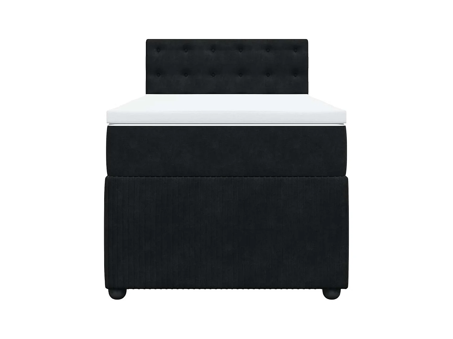 Lattenbodem en matras Zwart 80x200 cm Fluweel