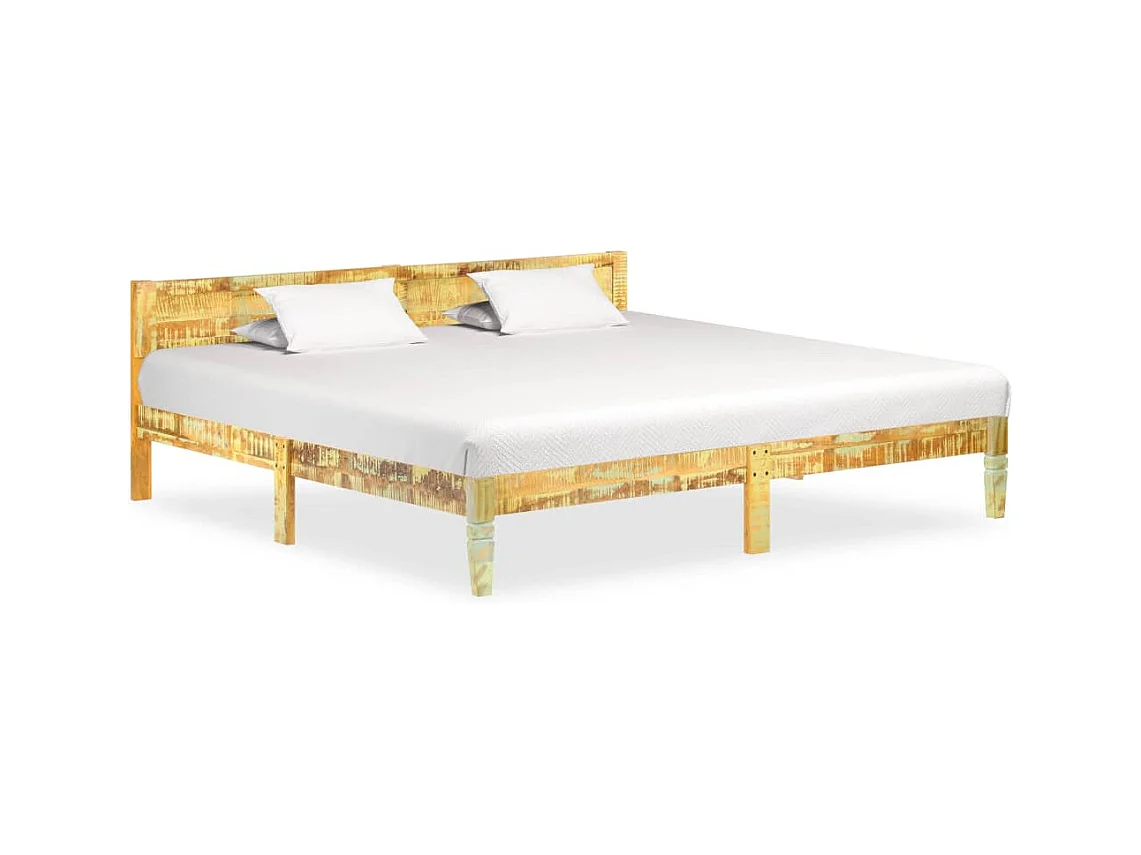 Struttura letto senza materasso in legno massello di recupero 200x200cm