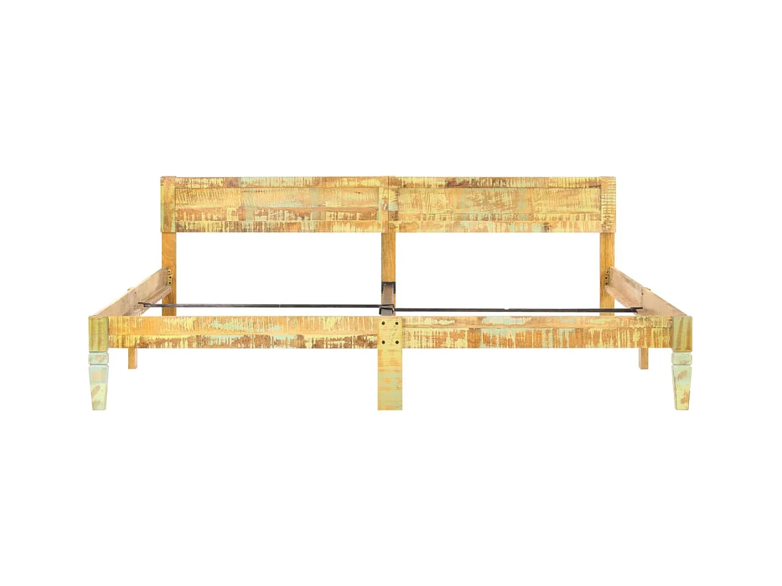 Struttura letto senza materasso in legno massello di recupero 200x200cm