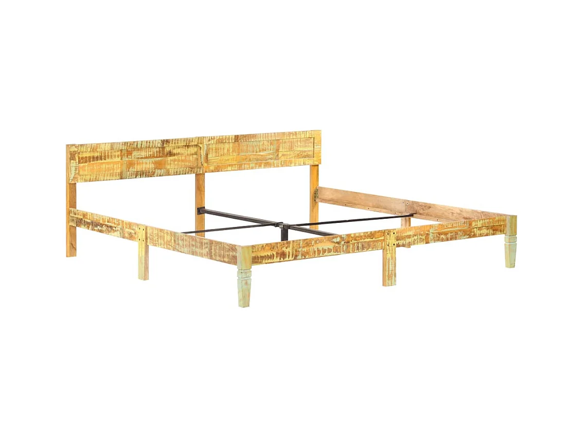 Struttura letto senza materasso in legno massello di recupero 200x200cm