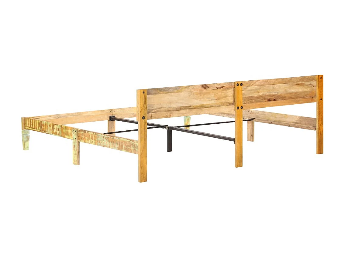 Struttura letto senza materasso in legno massello di recupero 200x200cm