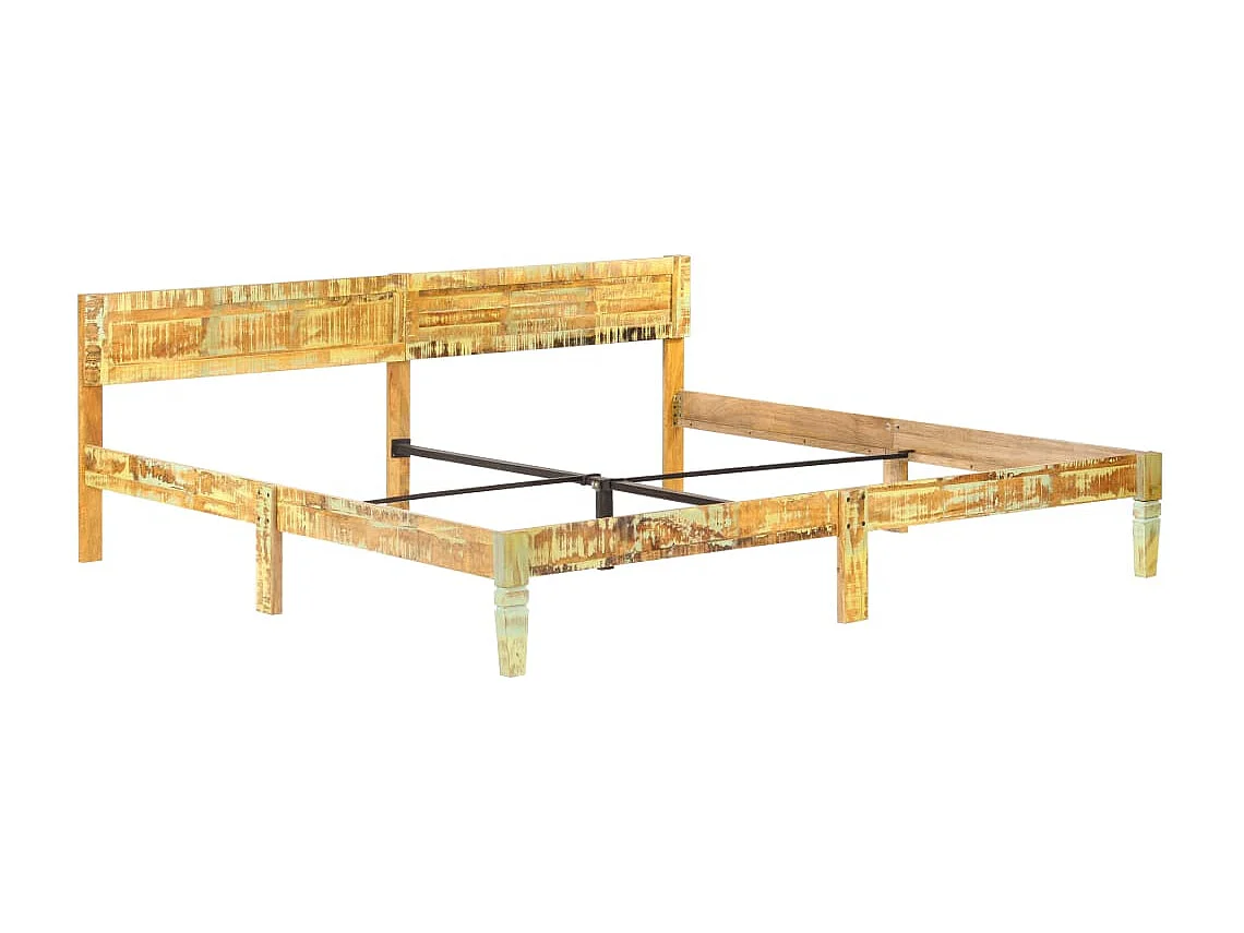 Struttura letto senza materasso in legno massello di recupero 200x200cm