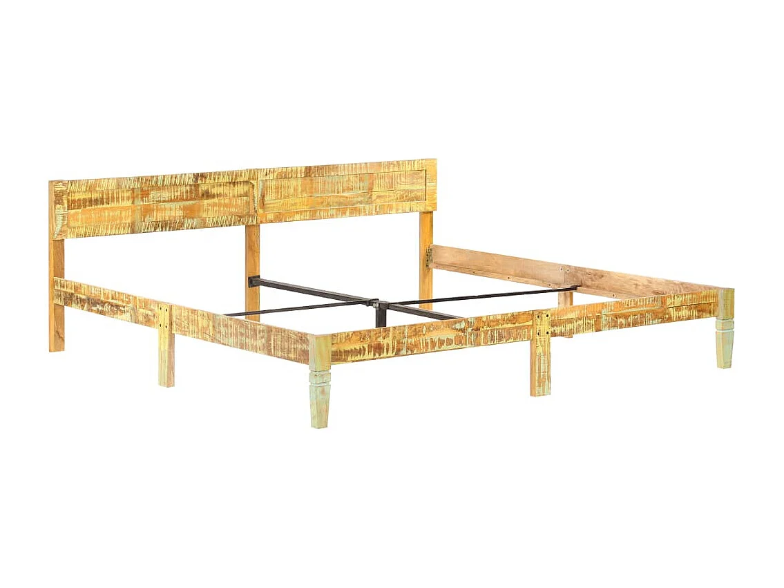 Struttura letto senza materasso in legno massello di recupero 200x200cm