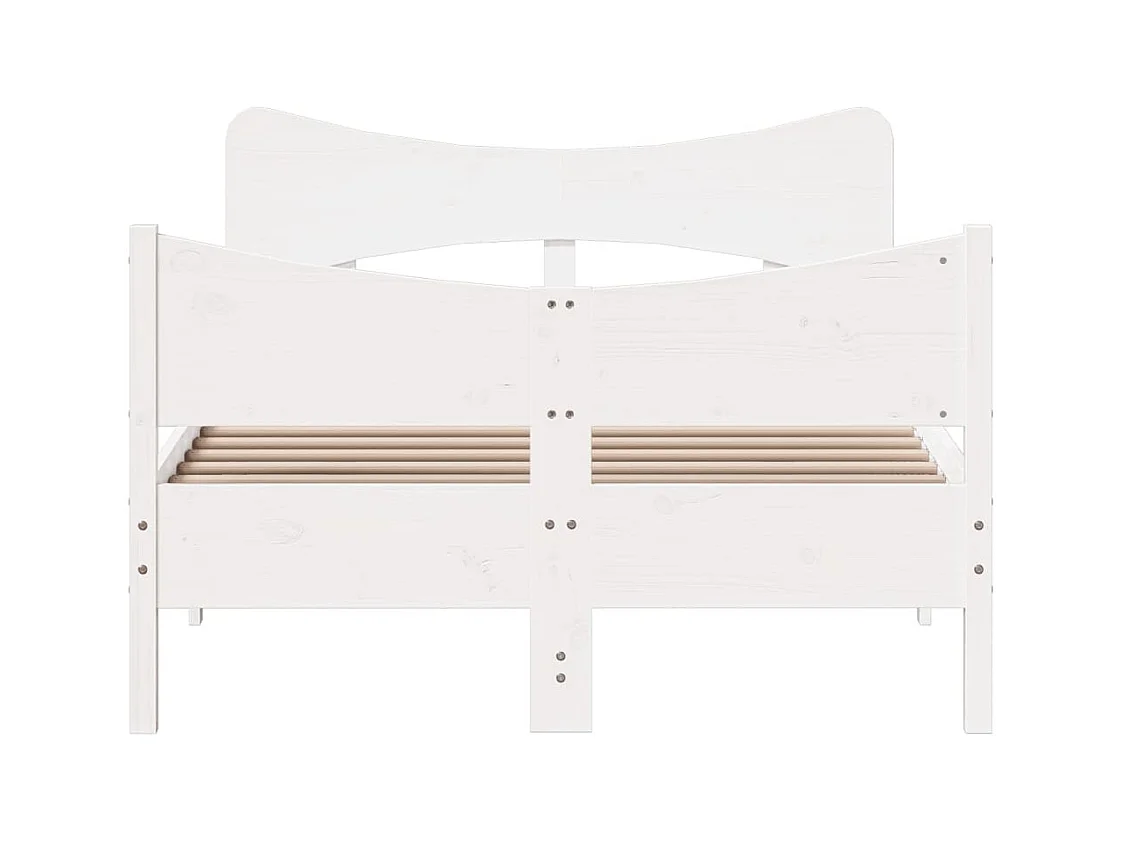 Bedframe zonder matras wit 120x190 cm massief grenenhout