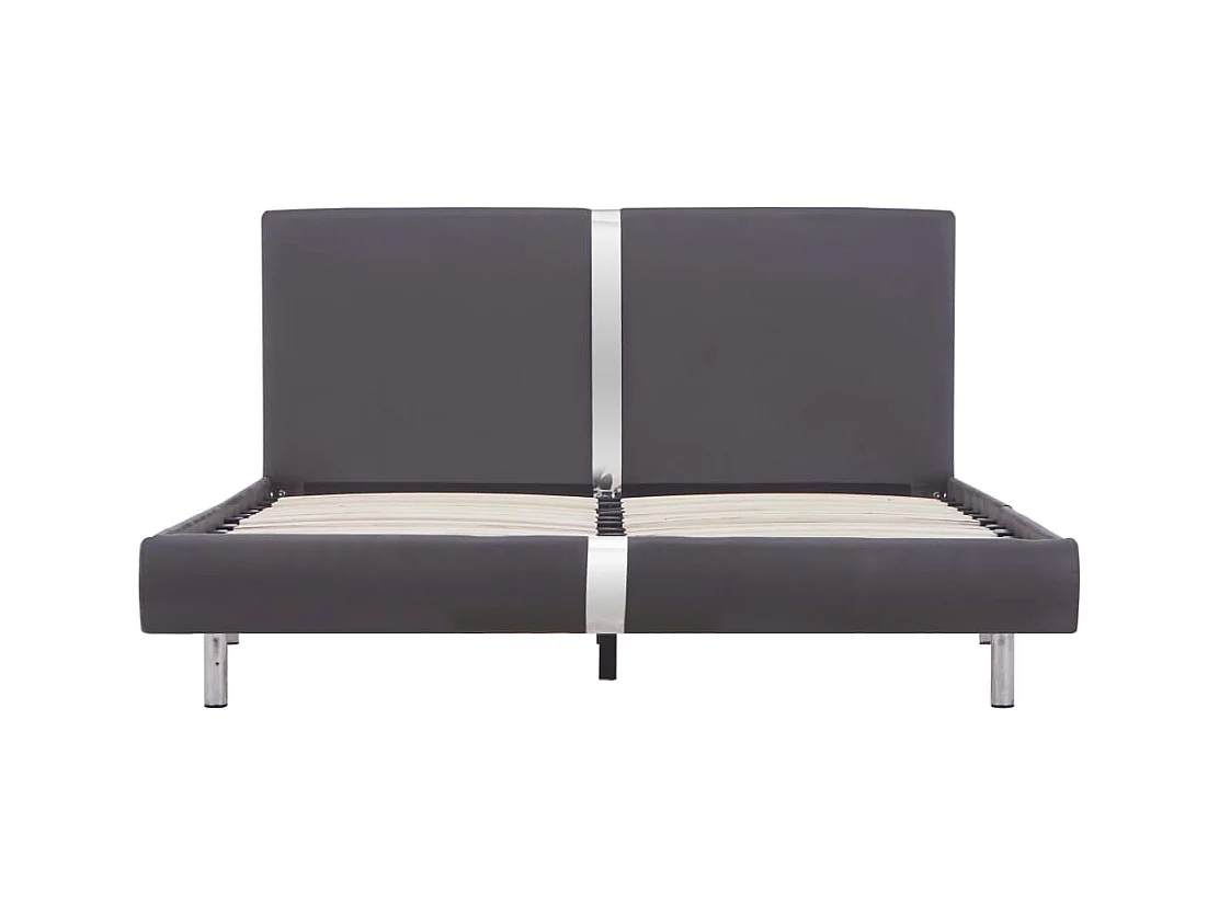 Cadre de lit sans matelas gris similicuir 140x200 cm