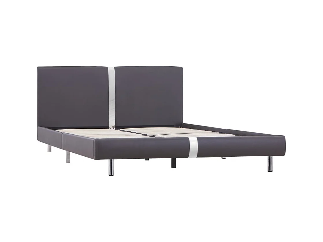 Bedframe zonder matras grijs imitatieleer 140x200 cm