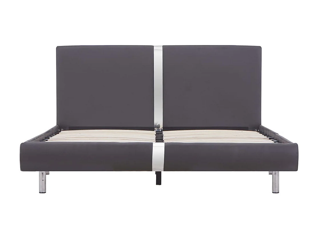 Estructura de cama sin colchón polipiel gris 140x200 cm