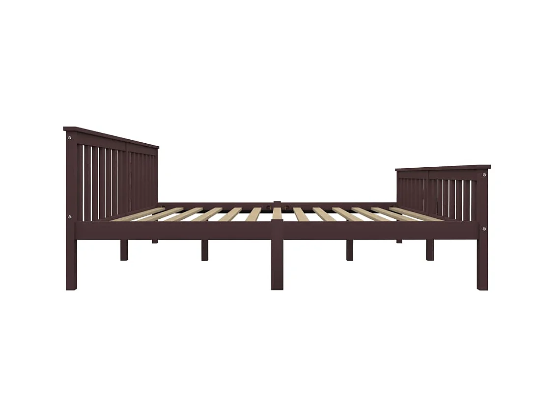 Cadre de lit sans matelas marron foncé pin massif 180x200 cm