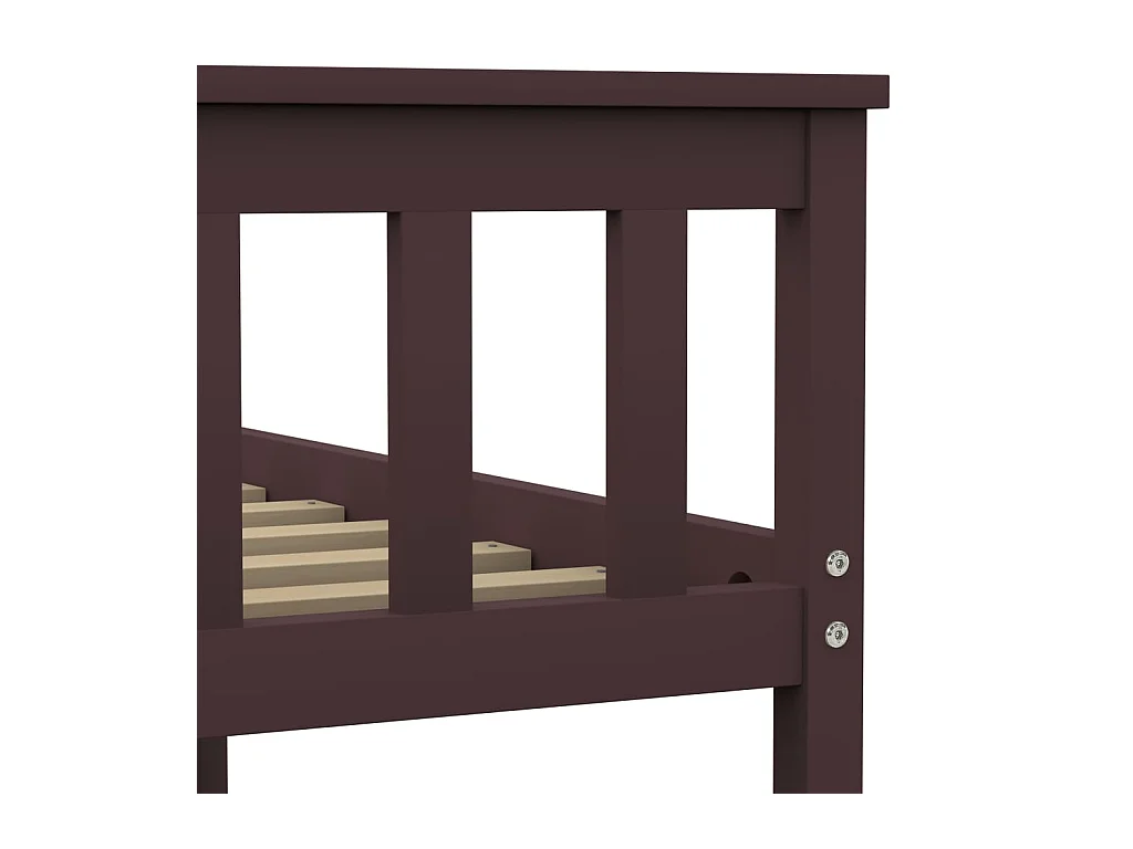 Cadre de lit sans matelas marron foncé pin massif 180x200 cm