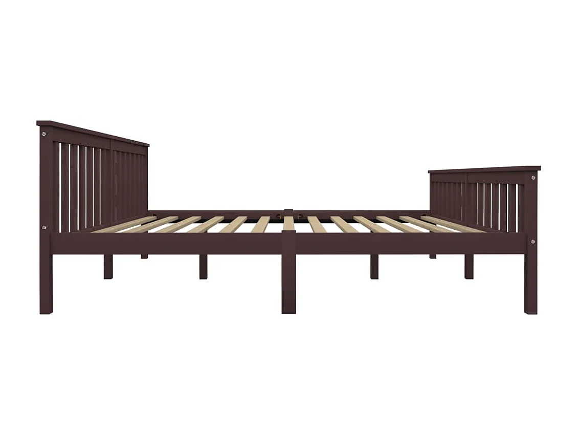 Cadre de lit sans matelas marron foncé pin massif 180x200 cm