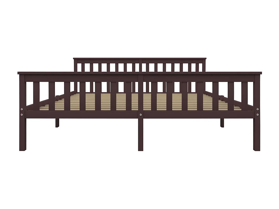 Cadre de lit sans matelas marron foncé pin massif 180x200 cm