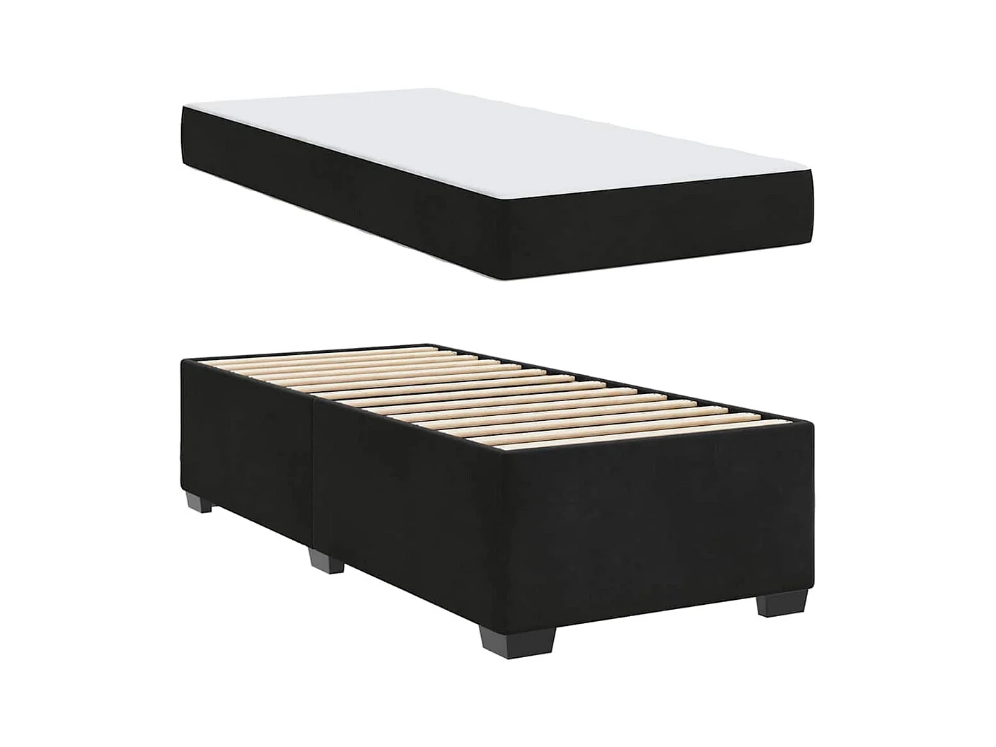 Bedframe met matras Zwart 90 x 190 cm Fluweel