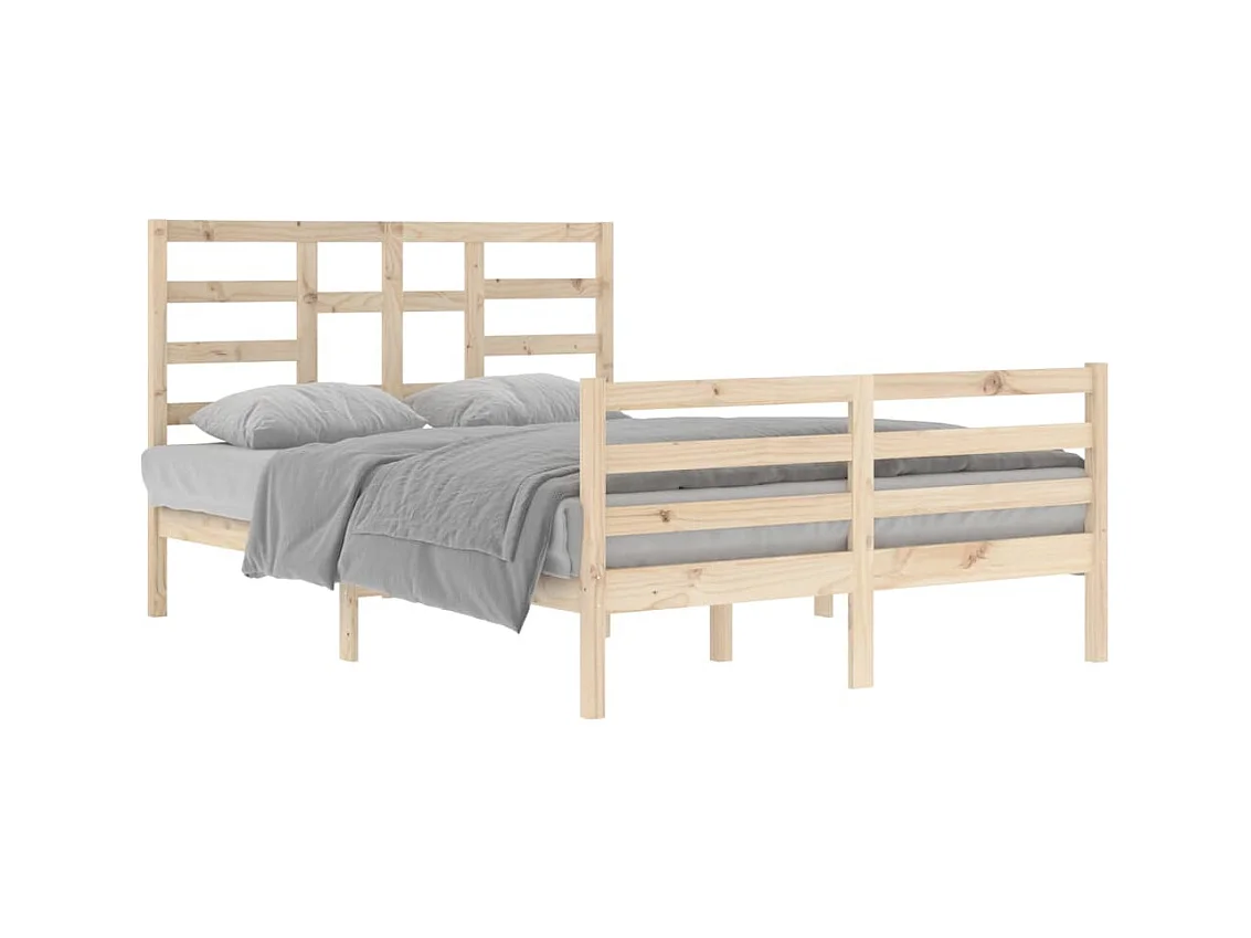 Estructura de cama de madera maciza sin colchón 140x200 cm