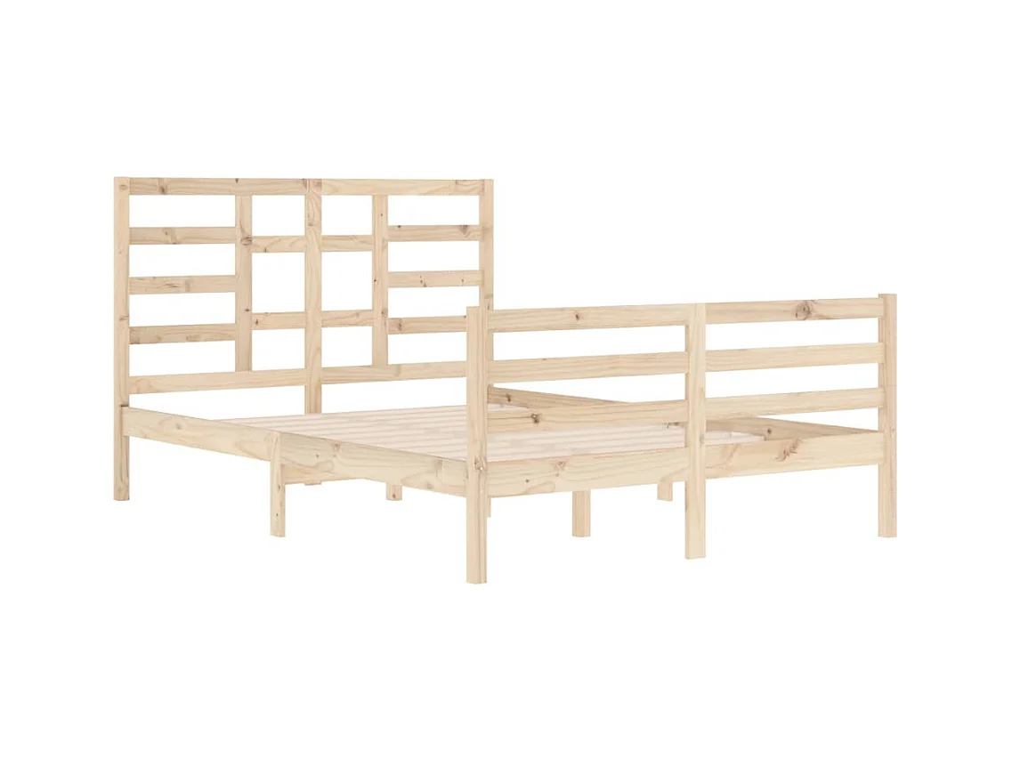 Estructura de cama de madera maciza sin colchón 140x200 cm