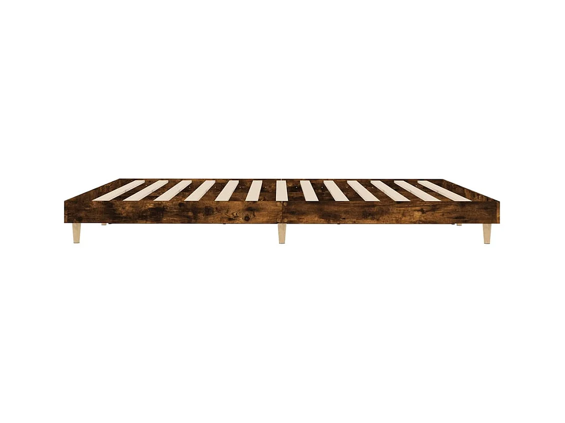 Bedframe zonder matras gerookt eiken 200x200 cm bewerkt hout