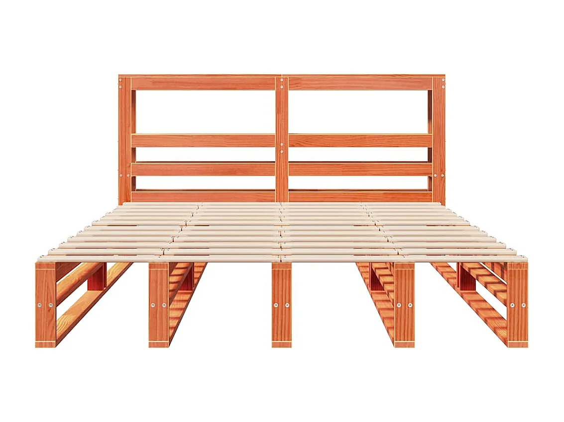 Cadre de lit sans matelas cire marron 120x200cm bois pin massif