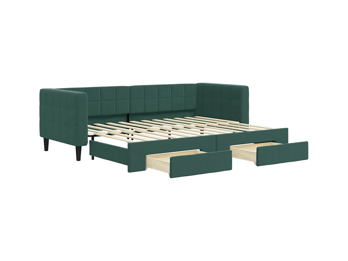 Lit de jour avec gigogne et tiroirs sans matelas 80x200 cm