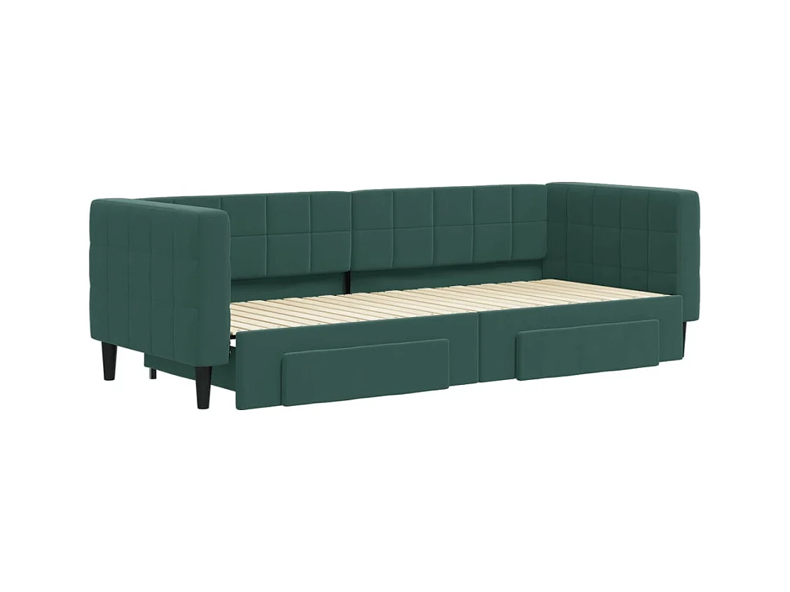 Lit de jour avec gigogne et tiroirs sans matelas 80x200 cm