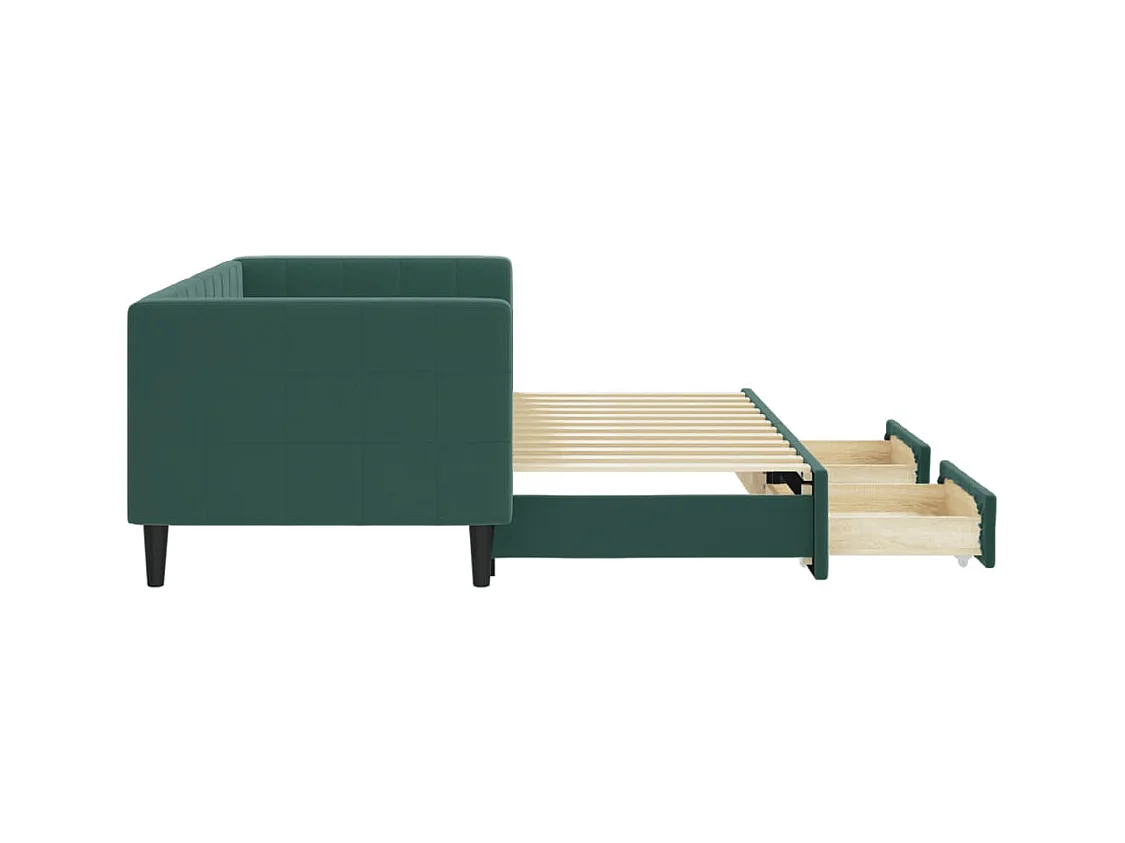 Lit de jour avec gigogne et tiroirs sans matelas 80x200 cm