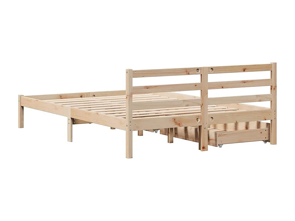 Cadre de lit sans matelas 150x200 cm bois de pin massif