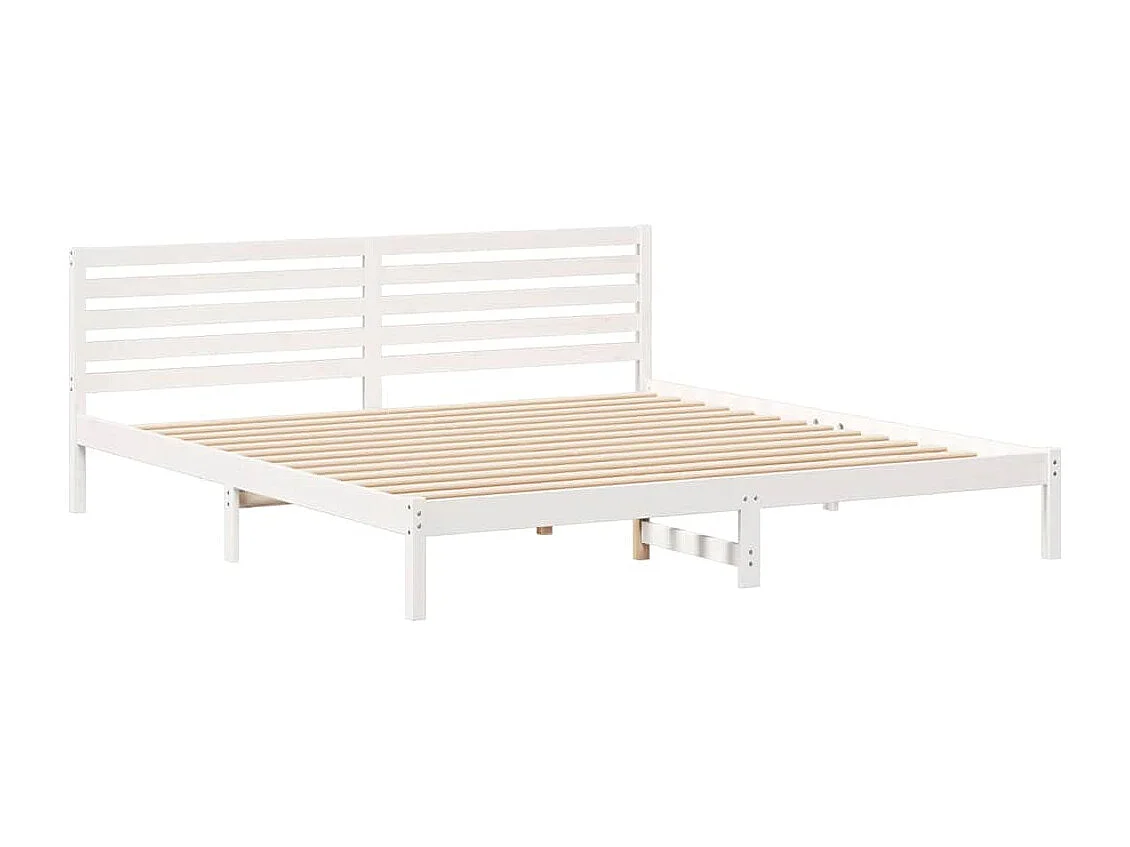 Cadre de lit Blanc 200 x 210 cm Bois massif en pin